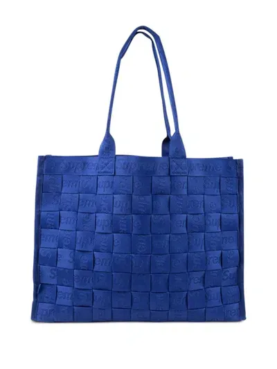 Supreme Jacquard Woven Tote Bag In Blue