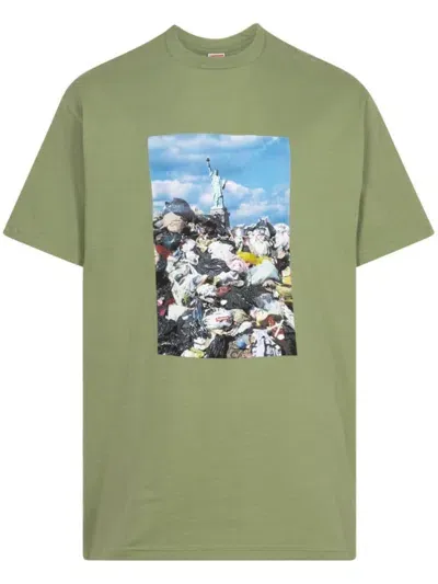 Supreme Trash Photograph-print T-shirt In Grün