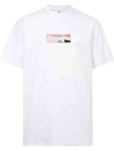 Supreme X Emilio Pucci Box Logo T-shirt In Weiss