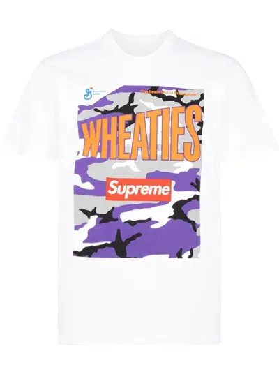 Supreme Wheaties Box Logo T-shirt In White