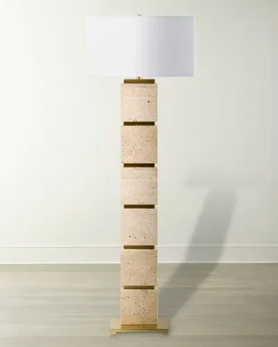 Surya Ponta 60" Floor Lamp With Linen Shade In Tan