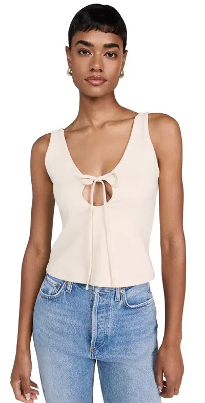 Susana Monaco Circle Front Tank Top Belgian Crème