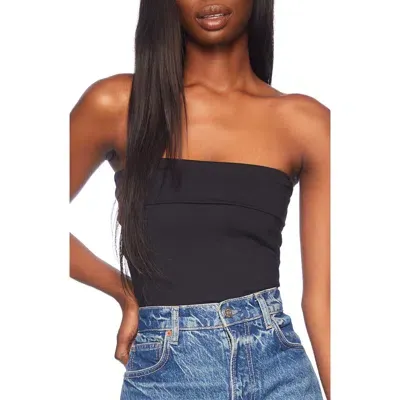 Susana Monaco Foldover Tube Top In Black