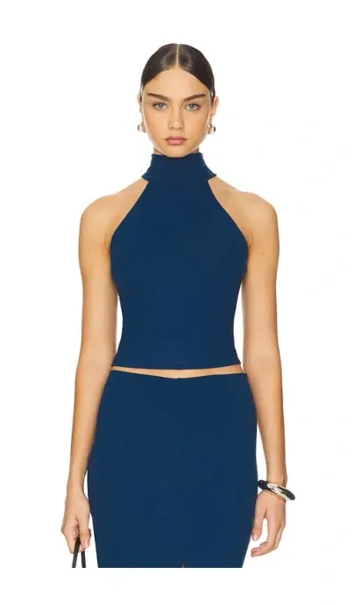 Susana Monaco Mock Neck Sleeveless Top In Stratus