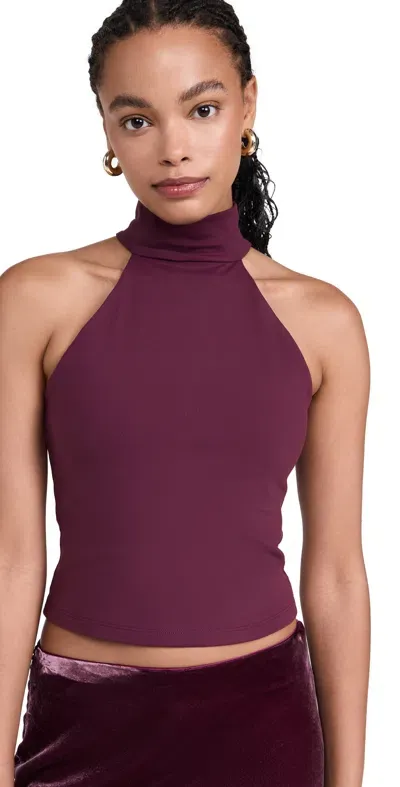 Susana Monaco Mock Neck Sleeveless Top Malbec