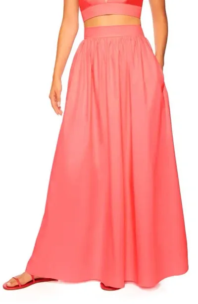 Susana Monaco Poplin Maxi Skirt In Pink