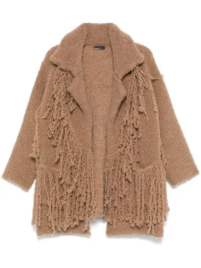 Swanne Studio Bouclé Coat In Neutrals