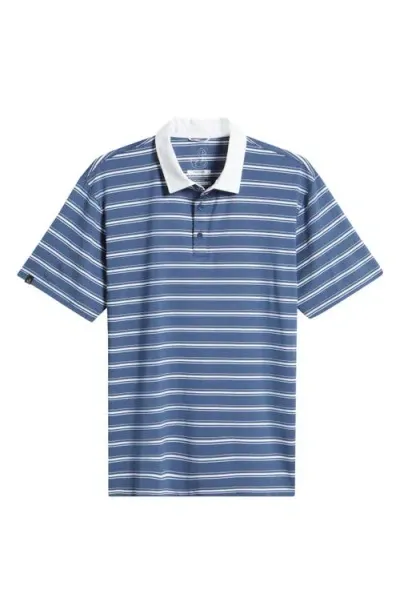 Swannies Barry Stripe Golf Polo In Navy