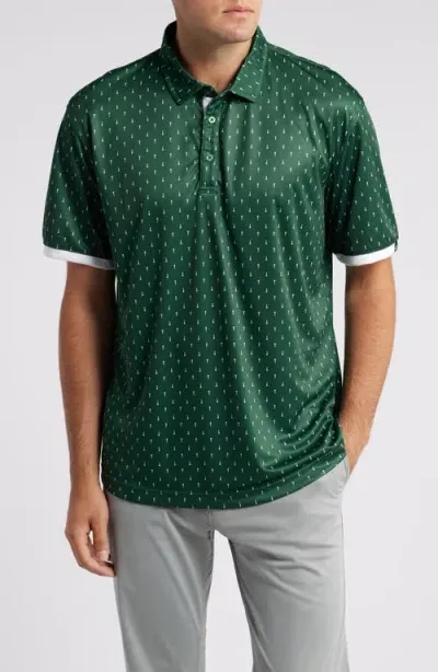 Swannies Jasper Tee Print Golf Polo In Hunter