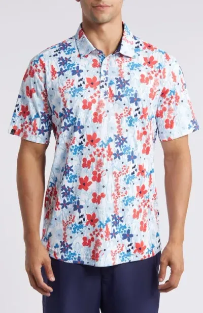 Swannies Lundy Floral Golf Polo In Horizon Blue