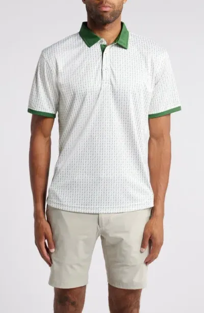 Swannies Miles Ball & Club Print Golf Polo In Hunter