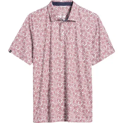 Swannies Preston Floral Golf Polo In Red