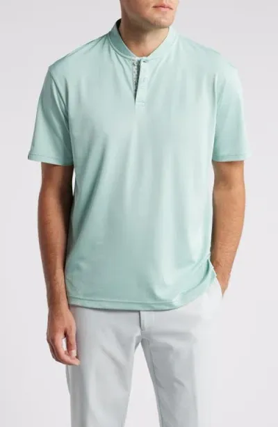 Swannies Van Solid Blade Collar Polo In Surf Spray