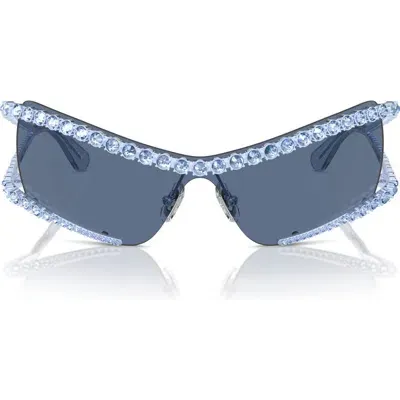 Swarovski 33mm Irregular Sunglasses In Light Blue