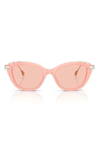 Swarovski 53mm Cat Eye Sunglasses In Opal Pink