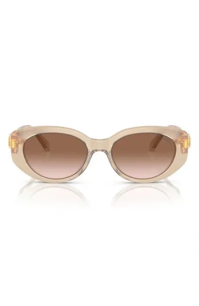 Swarovski 53mm Gradient Oval Sunglasses In Beige