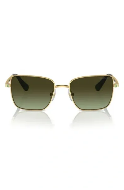 Swarovski 53mm Gradient Round Sunglasses In Gold