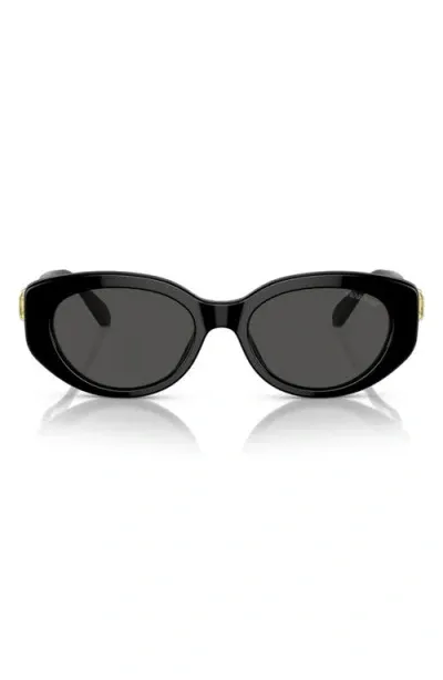 Swarovski 53mm Oval Sunglasses In Matte Grey