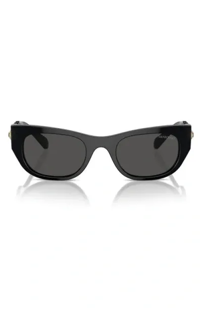 Swarovski 53mm Pillow Sunglasses In Black