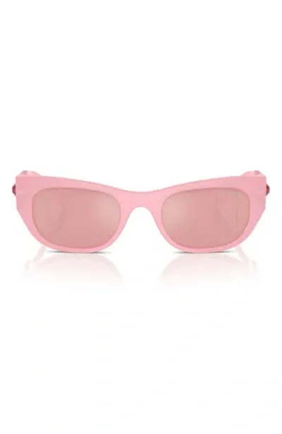 Swarovski 53mm Pillow Sunglasses In Milky Pink