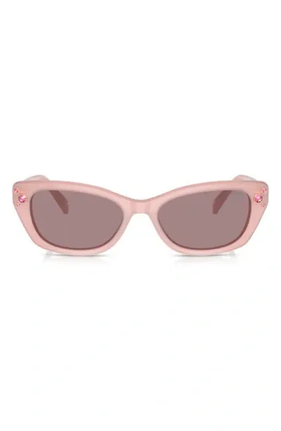 Swarovski 54mm Constella Cat Eye Sunglasses In Milky Pink