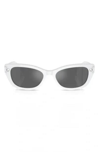 Swarovski 54mm Pillow Sunglasses In White