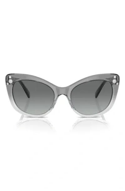 Swarovski 55mm Cat Eye Sunglasses In Gradient Grey