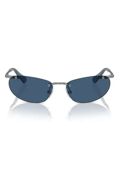 Swarovski 59mm Oval Sunglasses In Dark Blue