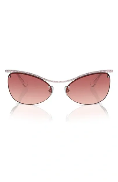 Swarovski 63mm Gradient Irregular Sunglasses In Silver