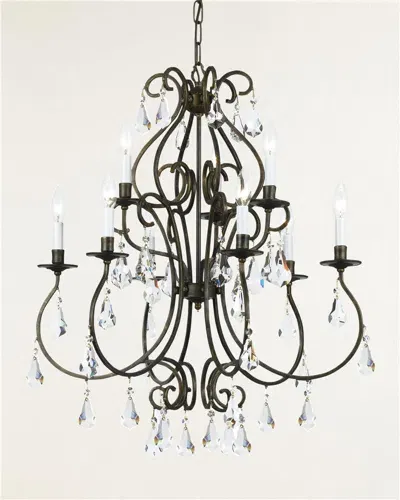 Swarovski Ashton 9-light Chandelier In English Bronze