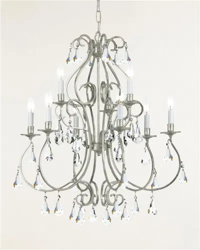 Swarovski Ashton 9-light Chandelier In Olde Silver