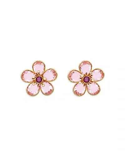 Swarovski Florere Crystal Stud Earrings In Pink