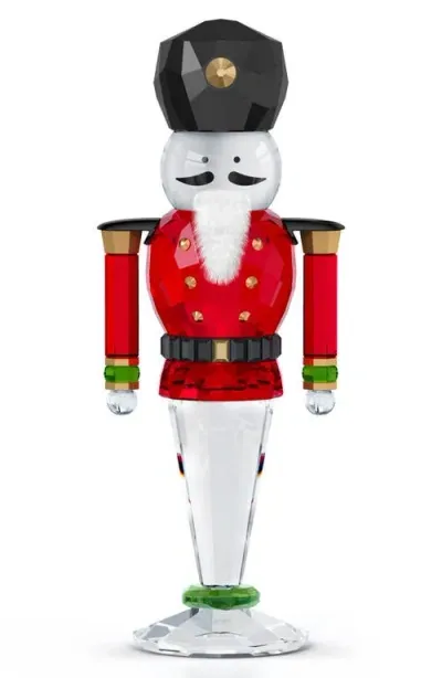 Swarovski Holiday Cheers Nutcracker Crystal Figurine In Red/white