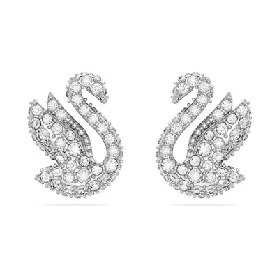 Swarovski Iconic Swan Stud Earrings In White