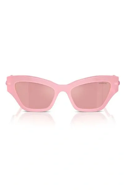 Swarovski Imber 54mm Irregular Sunglasses In Milky Pink