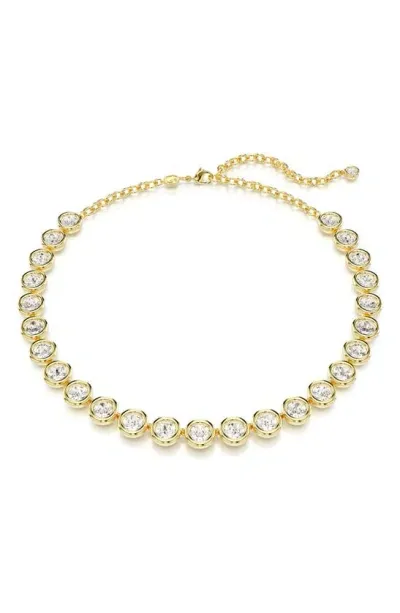 Swarovski Women's Imber Goldtone & Crystal Tennis Necklace In Yellow Gold