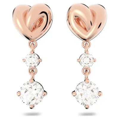 Swarovski Lifelong Heart Drop Earrings In White