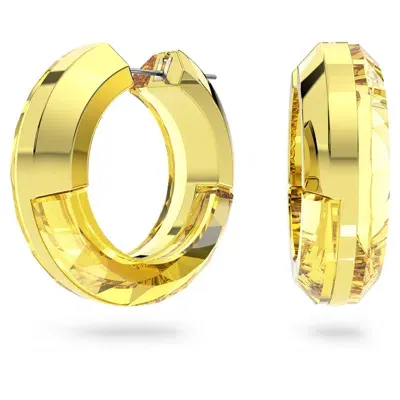 Swarovski Lucent Hoop Earrings In Yellow