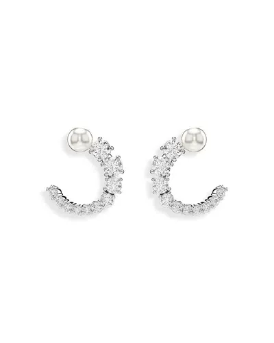 Swarovski Matrix Hoop Earrings In Silver