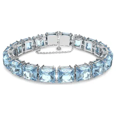 Swarovski Womens Light Sapphire Millenia Rhodium-plated And Crystal Bracelet In Blue