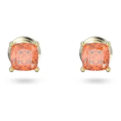 Swarovski Stilla Stud Earrings In Orange