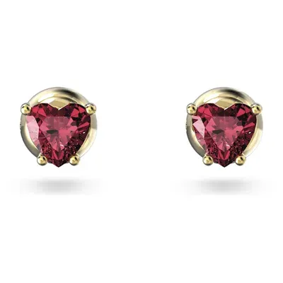 Swarovski Stilla Stud Earrings In Red