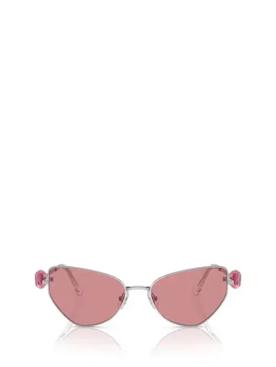 Swarovski Irregular Frame Sunglasses In Silver