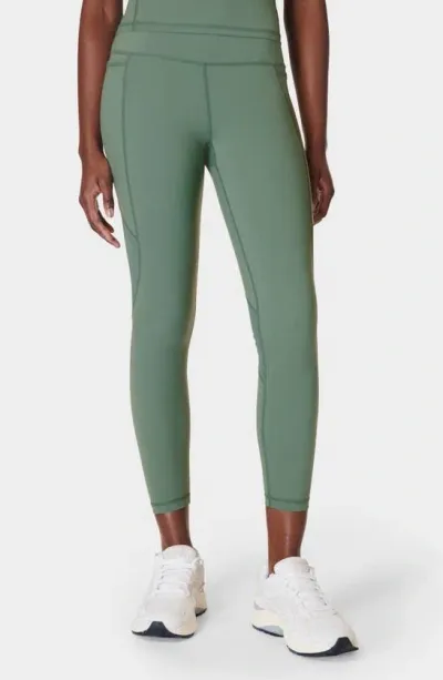 Sweaty Betty Aerial Core Mesh Inset Ankle Pocket Leggings In Green