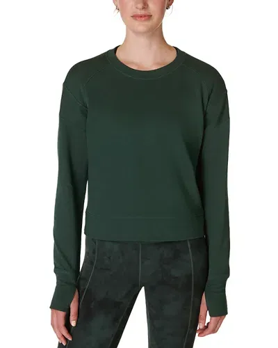 Sweaty Betty After Class Cropped Sweatshirt In Trek Green