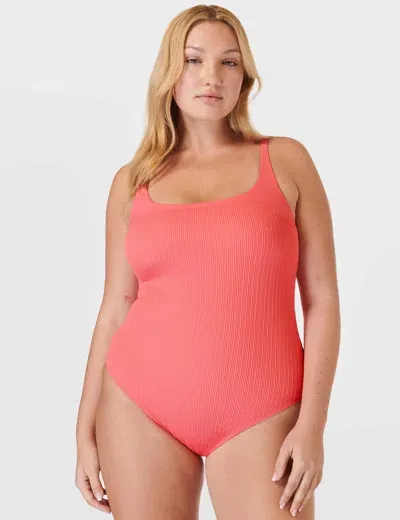 Sweaty Betty Capri Crinkle One-piece Swimsuit In Pink