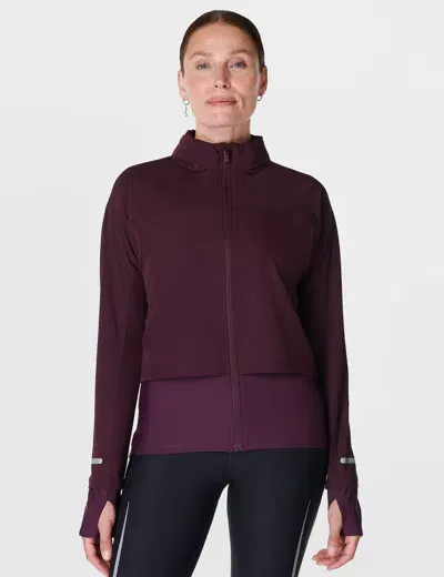 Sweaty Betty Fast Track Running Jacket In Burgundy