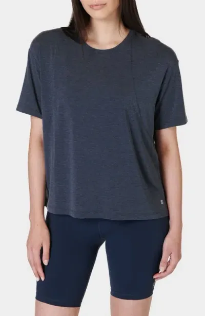 Sweaty Betty Relaxed Fit Draped T-shirt In Navy Blue