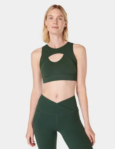 Sweaty Betty Seamless Plunge Sports Bra In Green