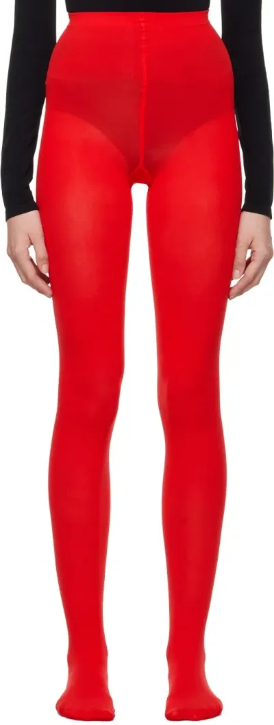 Swedish Stockings Red Olivia Premium Tights In Sharp Red